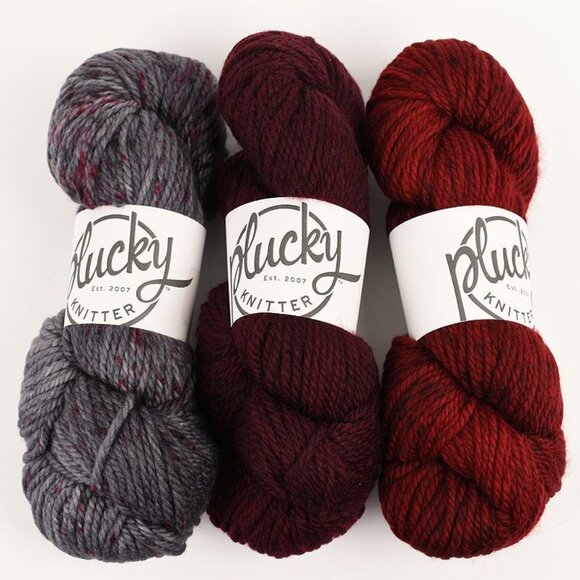 Plucky Knitter Bulky Yarn 3 Skein Set SW Merino Colorway Lumberjack - Picture 1 of 3